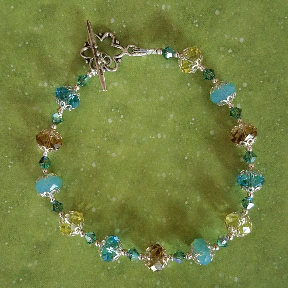 Sterling Silver Austrian Crystal Bracelet - Picture 4 of 11